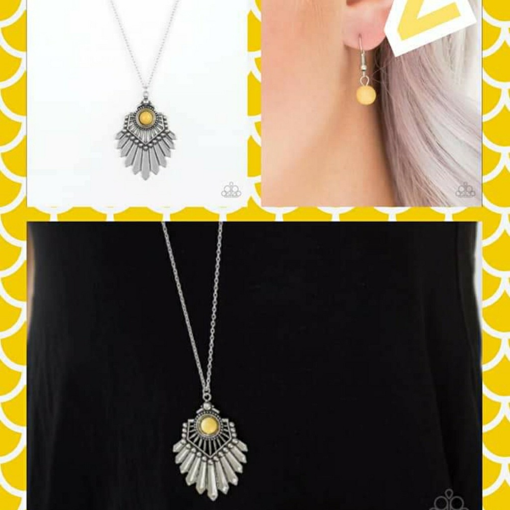 Yellow long necklace set